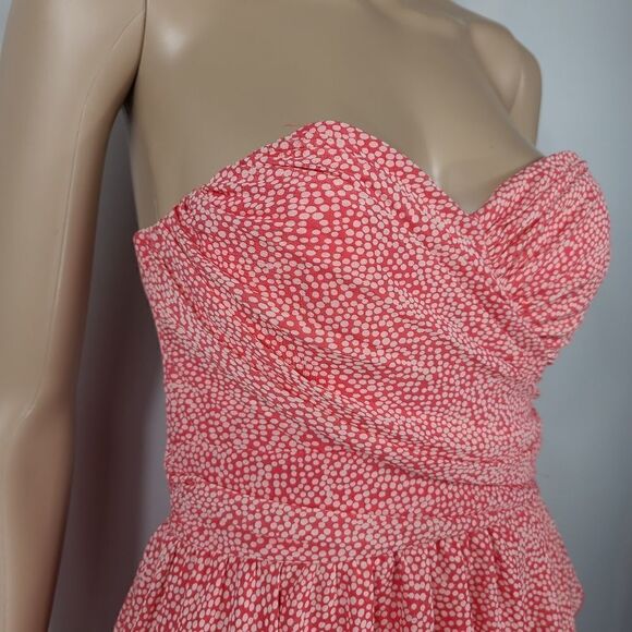 B.Darlin Pink and White Polka Dot Strapless Dress - Picture 4 of 9
